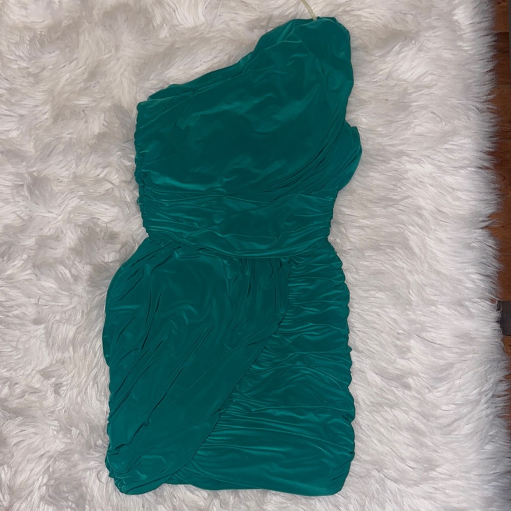 Green mini dress